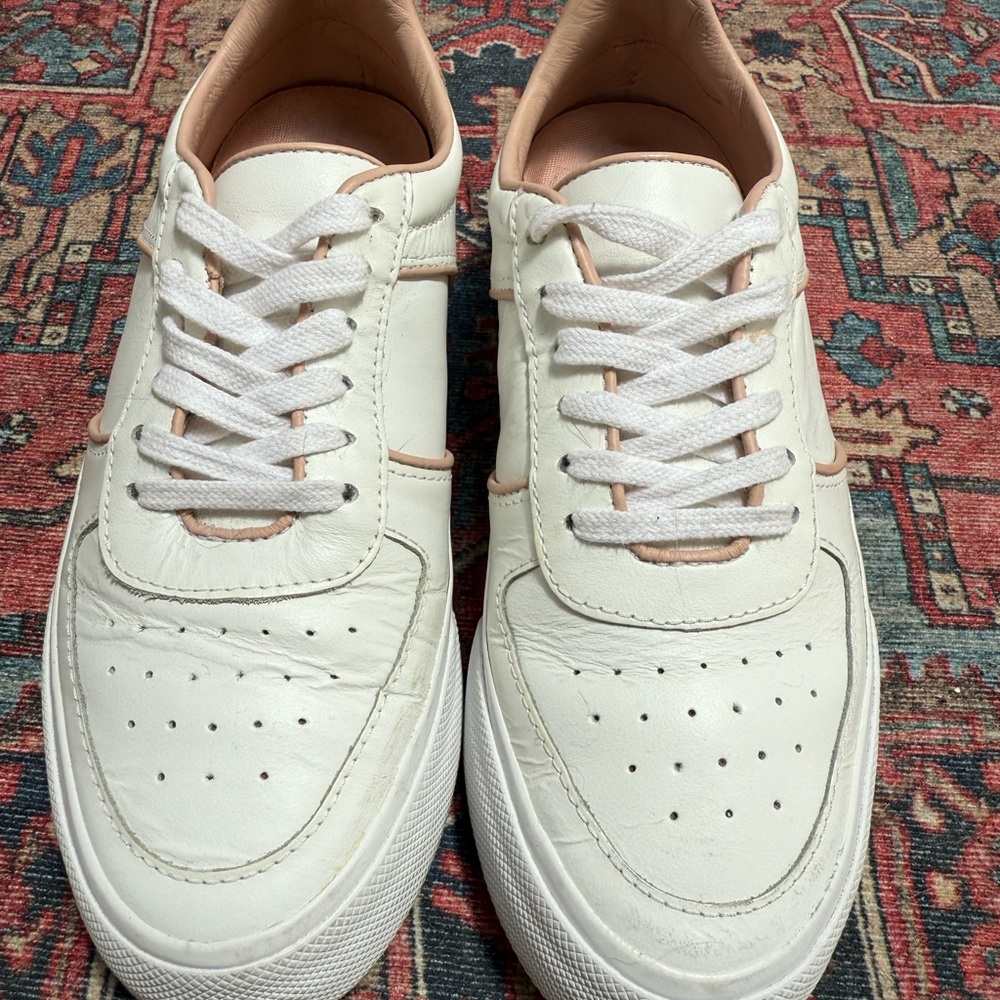 Reformation Women’s White Harlow Leather Sneakers
